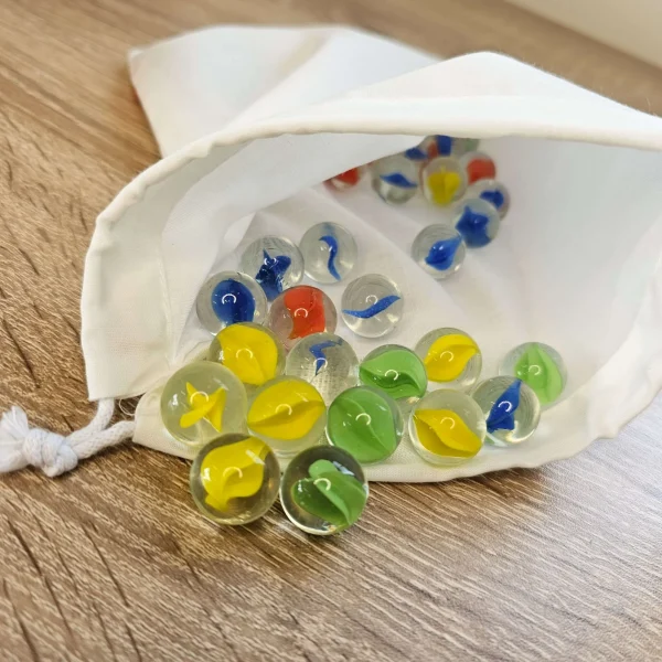 Marble Mix, Set of 50 Including Fabric Pouch — Millhouse Educational Toy School