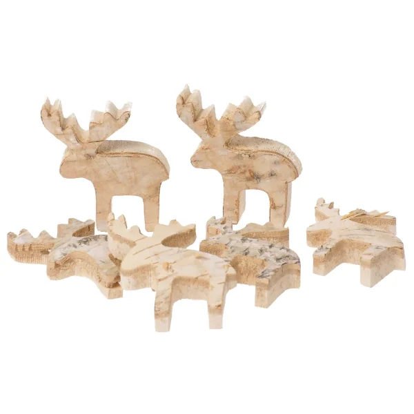 Natural Wooden Discs Moose Set of 6 — Eduplay Nursery Educational Toy