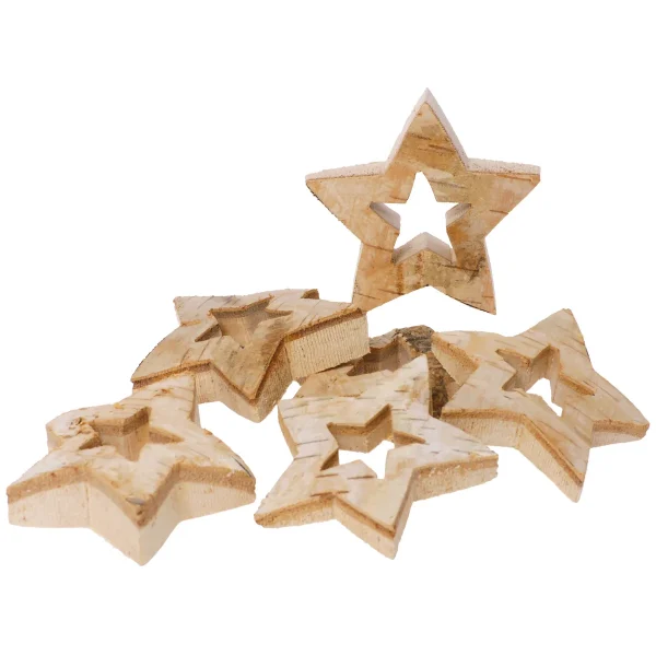 Natural Wooden Discs Star Outline Set of 6 — Eduplay Nursery Educational Toy