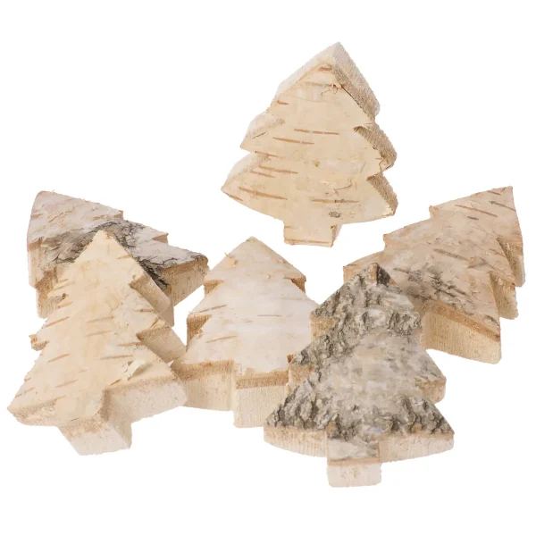 Natural Wooden Discs Fir Tree Set of 6 — Eduplay Nursery Educational Toy