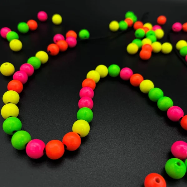Neon Beads 10mm • 50 Pieces — Kiki-Ena Natural Wood Craft Materials