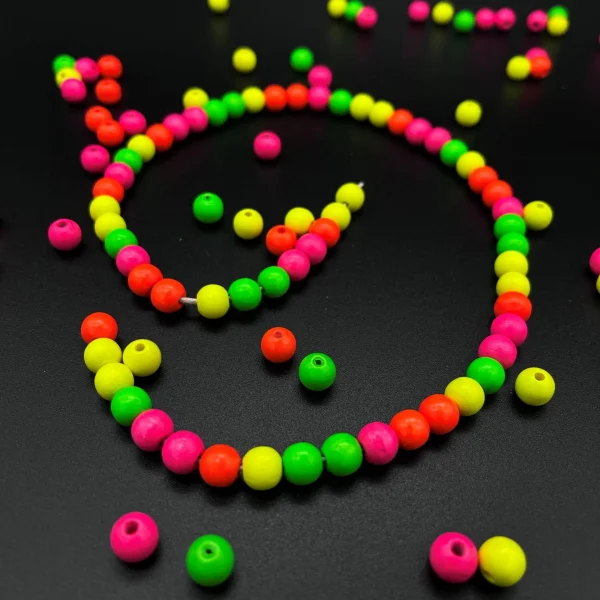 Neon beads 8mm • 50 pieces — Kiki-Ena natural wood craft materials