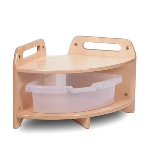 Low 90° Corner Unit with 1 Clear Tray — Millhouse Learning Toys School