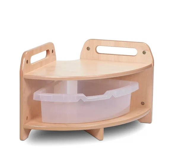 Low 90° Corner Unit with 1 Clear Tray — Millhouse Learning Toys School