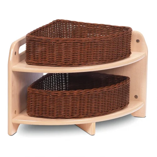 Low 90° Corner Unit with 2 Baskets — Millhouse Learning Toys School