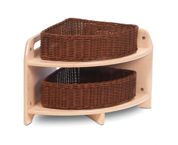 Low 90° Corner Unit with 2 Baskets — Millhouse Learning Toys School