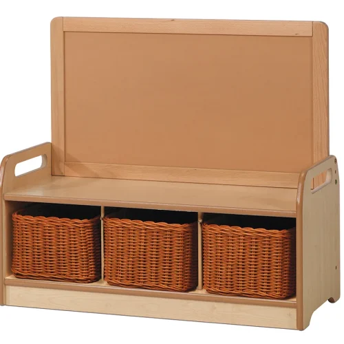 Low-level storage unit with 3 baskets — Millhouse Educational Play School