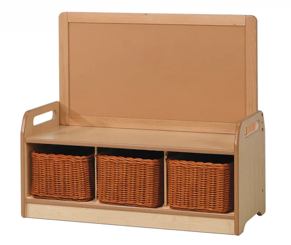 Low-level storage unit with 3 baskets — Millhouse Educational Play School
