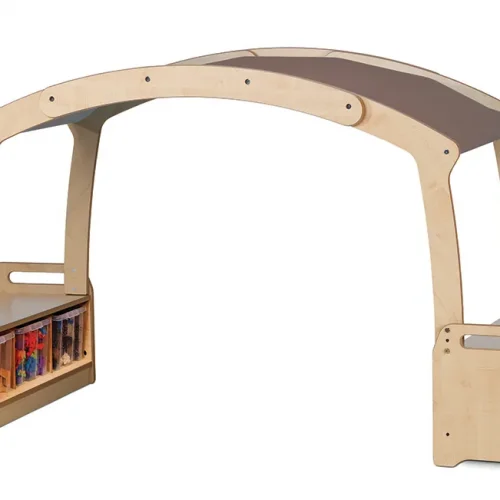 Low Den Play Box with 6 Transparent Trays – Taupe Roof — Millhouse Lernspielzeug Schule