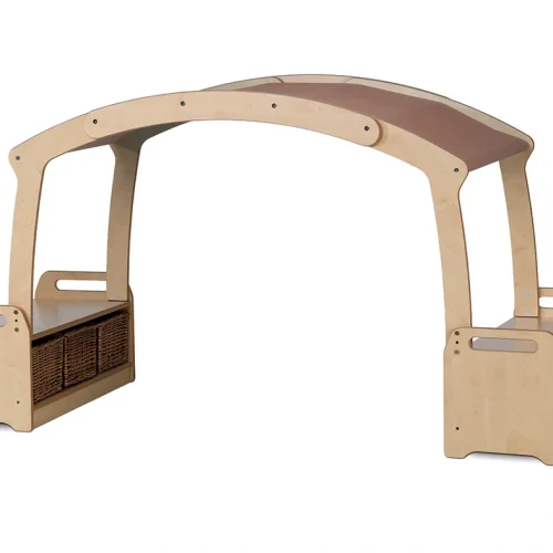 Low Den Play Box with 6 Baskets – Taupe Roof — Millhouse Lernspielzeug Schule