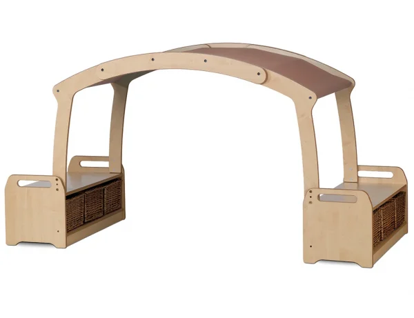 Low Den Play Box with 6 Baskets – Taupe Roof — Millhouse Lernspielzeug Schule