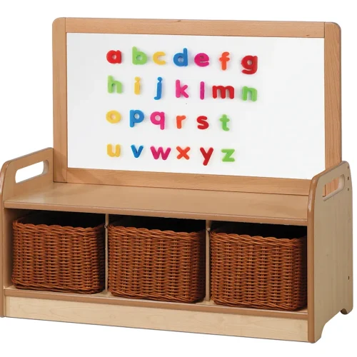 Low-level magnetic storage unit with 3 baskets — Millhouse Educational Play School