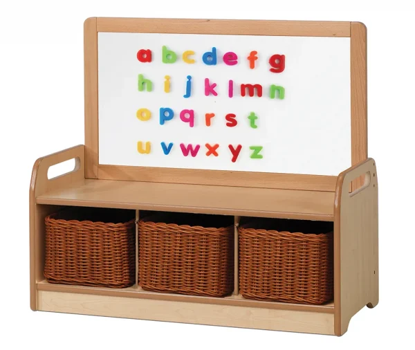 Low-level magnetic storage unit with 3 baskets — Millhouse Educational Play School
