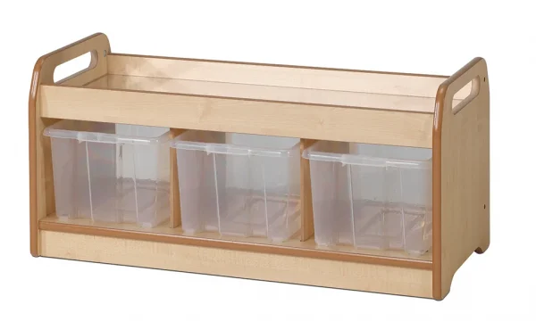 Low Play Unit with Mirror and 3 Clear Trays — Millhouse Learning Toys School