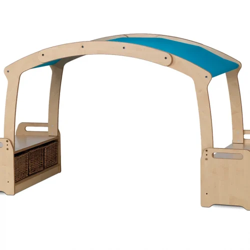 Low Den Set with 6 Baskets – Blue Roof — Millhouse Lernspielzeug Schule