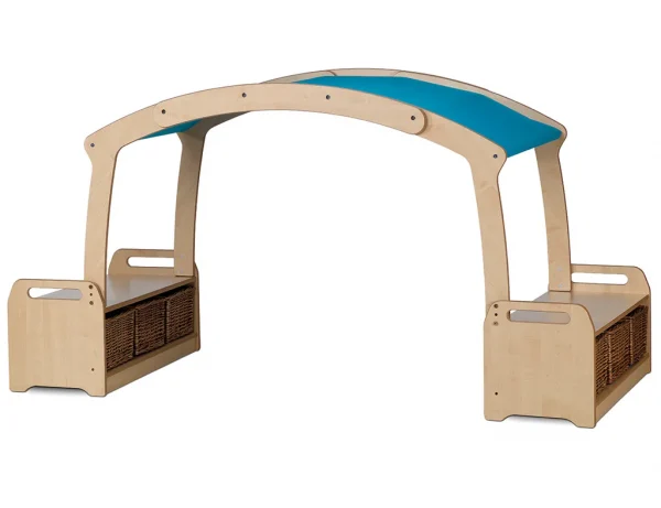 Low Den Set with 6 Baskets – Blue Roof — Millhouse Lernspielzeug Schule