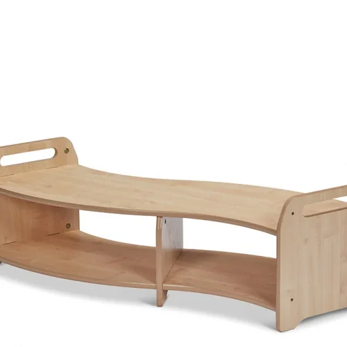 Low S-Shaped Open Shelving System — Millhouse Learning Toys School