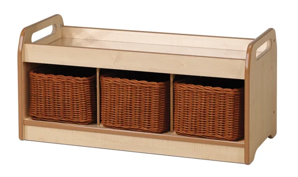 Low Play Unit with Mirror and 3 Baskets — Millhouse Learning Toys School
