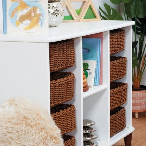 Open Storage with Rattan Baskets — Millhouse Educational Play School