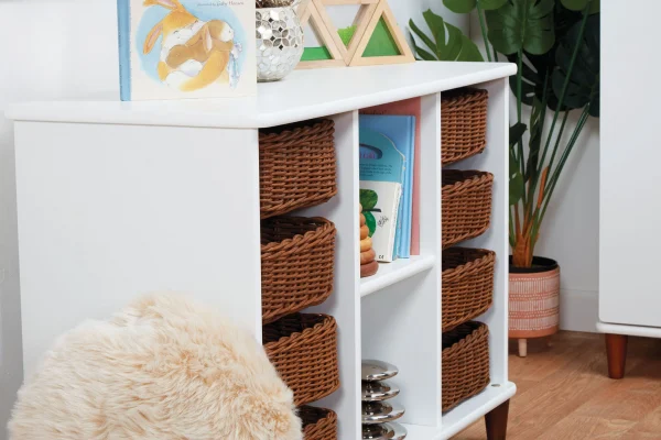 Open Storage with Rattan Baskets — Millhouse Educational Play School