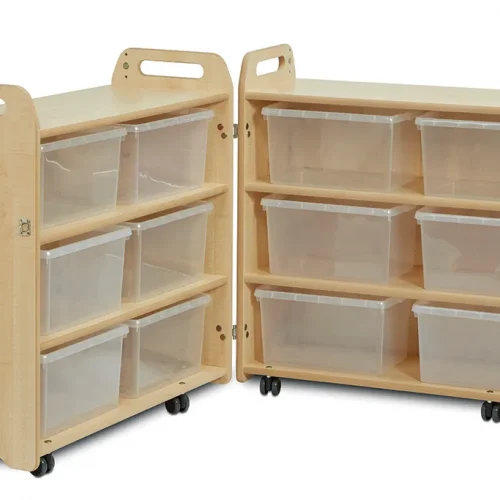 Collapsible storage unit with 12 transparent boxes — Millhouse learning toys school