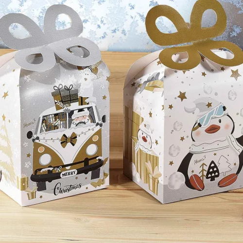 Paper Christmas gift box — Kiki-Ena craft materials, natural wood