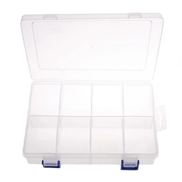 Bead Box with 8 Compartments • Empty — Kiki-Ena Craft Materials Natural Wood