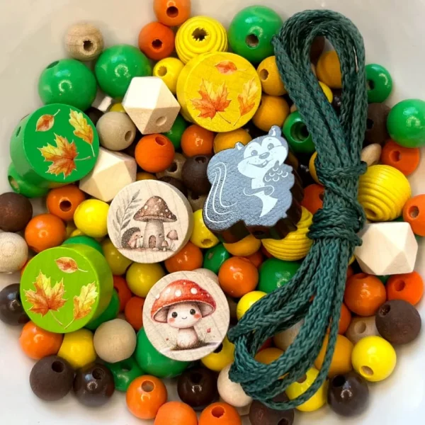 Autumn Bead Mix — Kiki-Ena Craft Materials Natural Wood