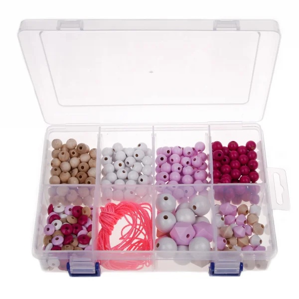 Bead Set Pink Tones — Kiki-Ena Natural Wood Craft Material