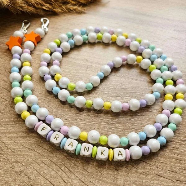 Personalised phone charm wooden beads 'Sparkle' • craft set — Kiki-Ena craft materials natural wood