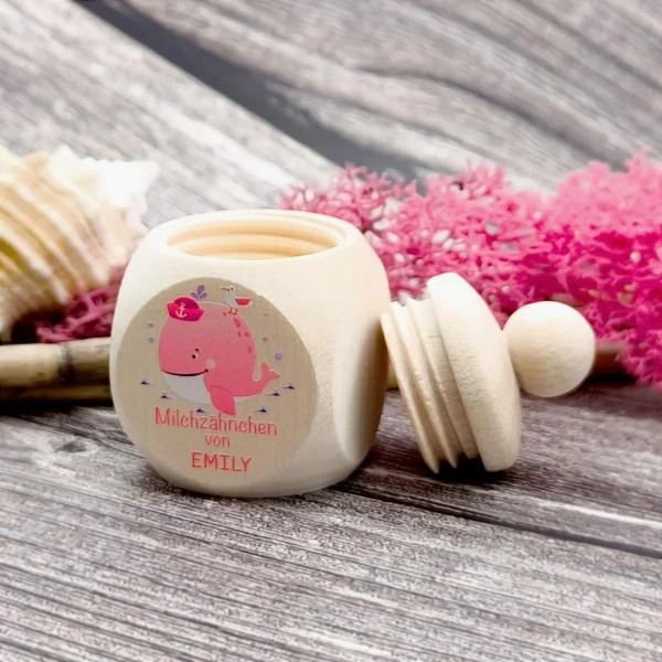 Personalised Whale Tooth Fairy Box with Name – Pink — Kiki-Ena Craft Materials Natural Wood