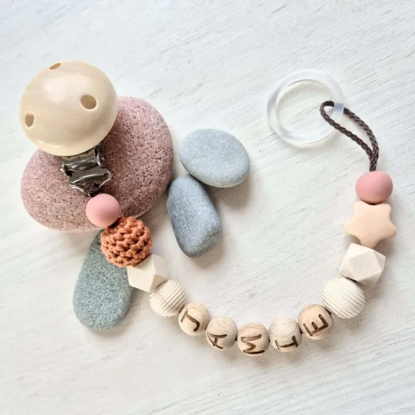 Personalised Dummy Chain "Boho Chic" • Craft Kit — Kiki-Ena Bastelmaterial Naturholz
