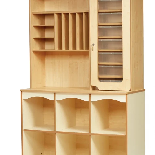 Workbench station and lockable storage for nurseries & schools — Millhouse learning toy school