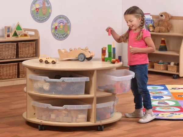 Double-Tier Mobile Circular Storage Unit — Millhouse Learning Toys School