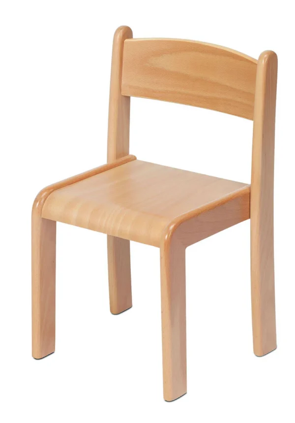 Stackable beech wood chair – 4-pack (seat height 260 mm) — Millhouse School Educational Toys
