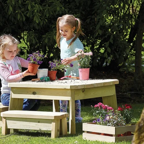 Square table and bench set – preschool — Millhouse educational toys, school