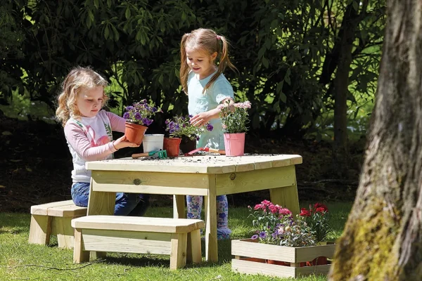 Square table and bench set – preschool — Millhouse educational toys, school
