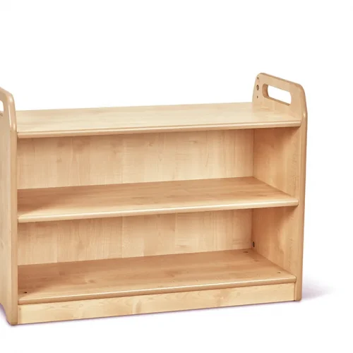 Shelf unit with display case and mirrored back panel (empty) — Millhouse Educational Play School