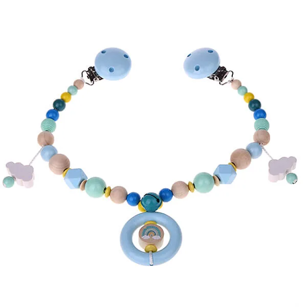 Rainbow Pram Chain Craft Set blue — Kiki-Ena Natural Wood Craft Materials