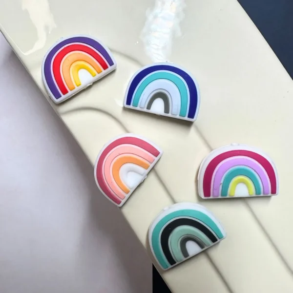 Rainbow Silicone Motif Bead — Kiki-Ena Craft Materials Natural Wood