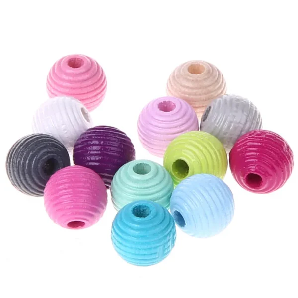 Grooved Beads 10mm • 25 Pieces — Kiki-Ena Craft Material Natural Wood