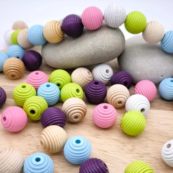 Grooved Beads 18mm • 10 Pieces — Kiki-Ena Natural Wood Craft Material