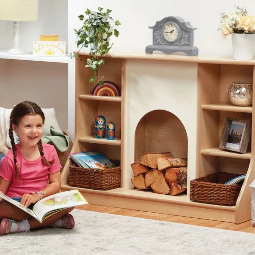 Children's pretend play fireplace — Millhouse learning toy school