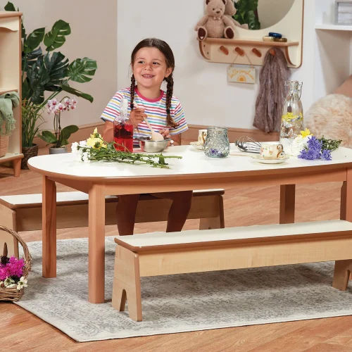Role Play Table with 2 Benches — Millhouse Learning Toys School
