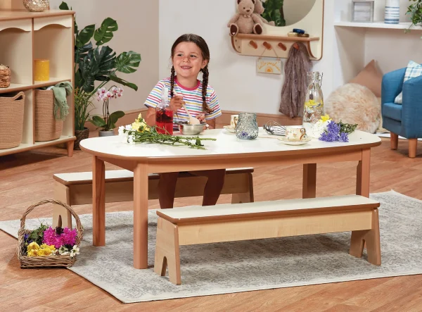 Role Play Table with 2 Benches — Millhouse Learning Toys School