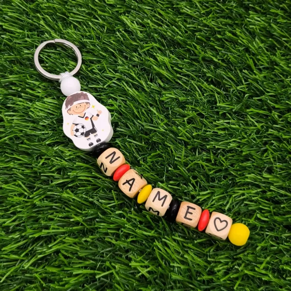 Footballer Keychain Craft Set • White — Kiki-Ena Natural Wood Craft Materials