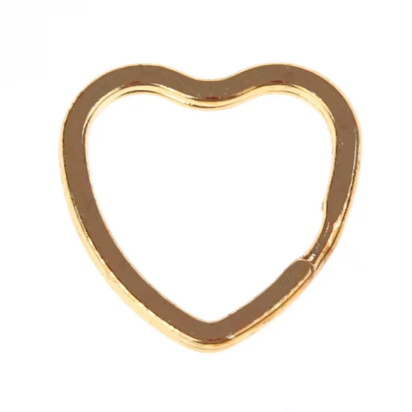 Gold Heart Key Ring — Kiki-Ena Natural Wood Craft Materials