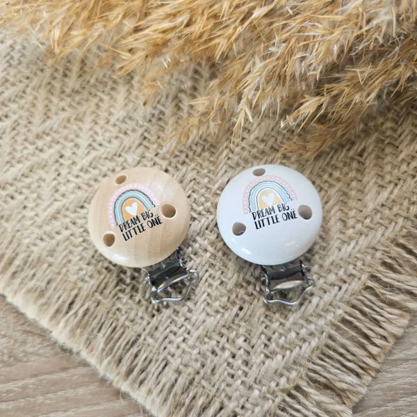 Dummy Clip "dream big little one" — Kiki-Ena Craft Materials Natural Wood