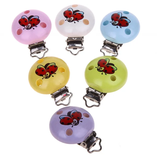 Ladybird dummy clip — Kiki-Ena natural wood craft supplies