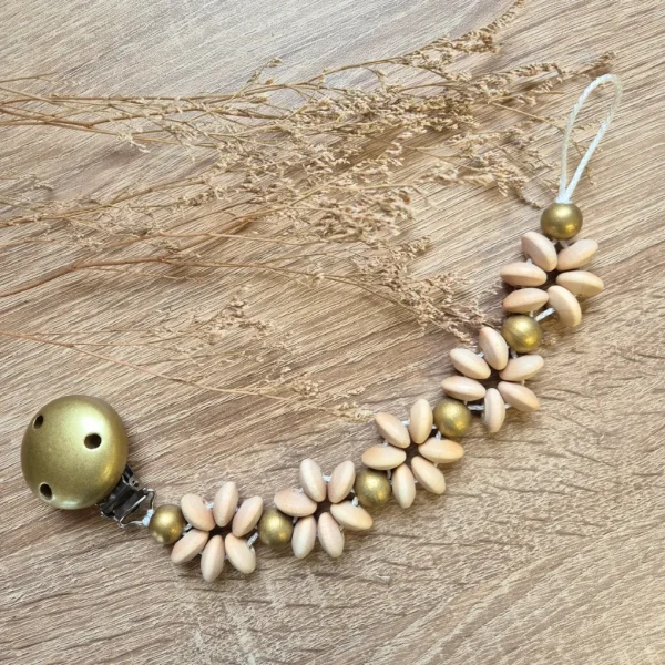 Dummy Chain "Golden Flower" • Craft Kit — Kiki-Ena Craft Materials Natural Wood